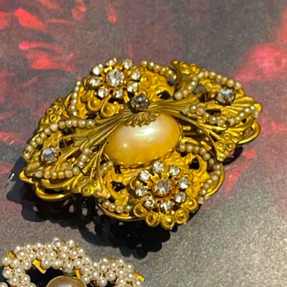 Rare Miriam Haskell Vintage Brooch Pin